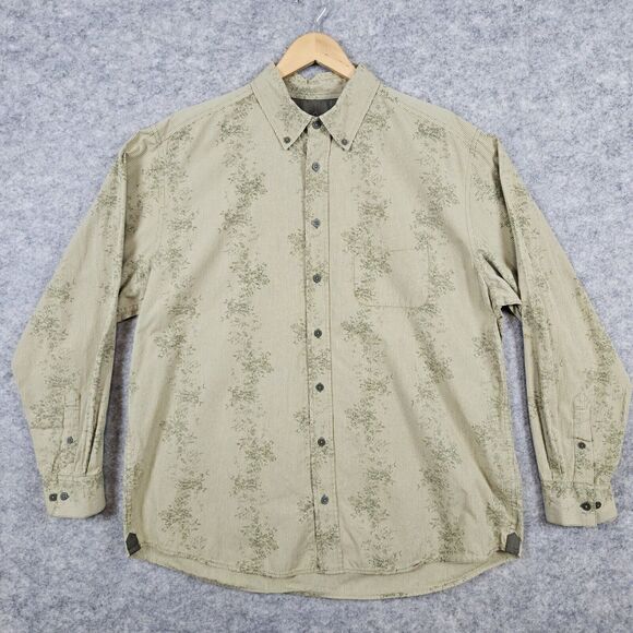 Old Navy Men's‎ Green Vine/Floral Print Size XL Button Up/Down Long Sleeve Shirt - Picture 1 of 13